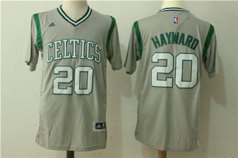 Men Boston Celtics 20 Hayward Gray Stitched adidas Revolution 30 Swingman NBA Jerseys
